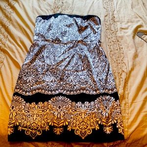 Strapless silk dress